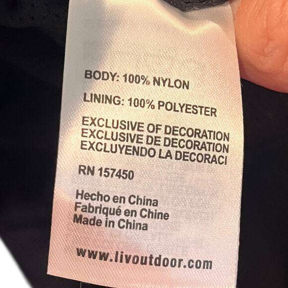 Liv Outdoor Womens Jacket Packable Hooded XL/1X Wind/Water Resistant Black - Picture 5 of 12